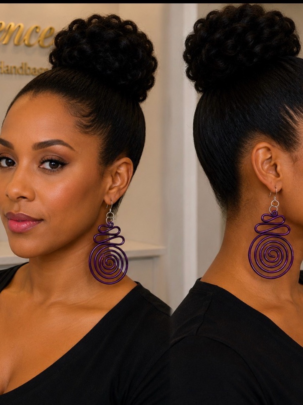 Handmade Purple Wired Earrings